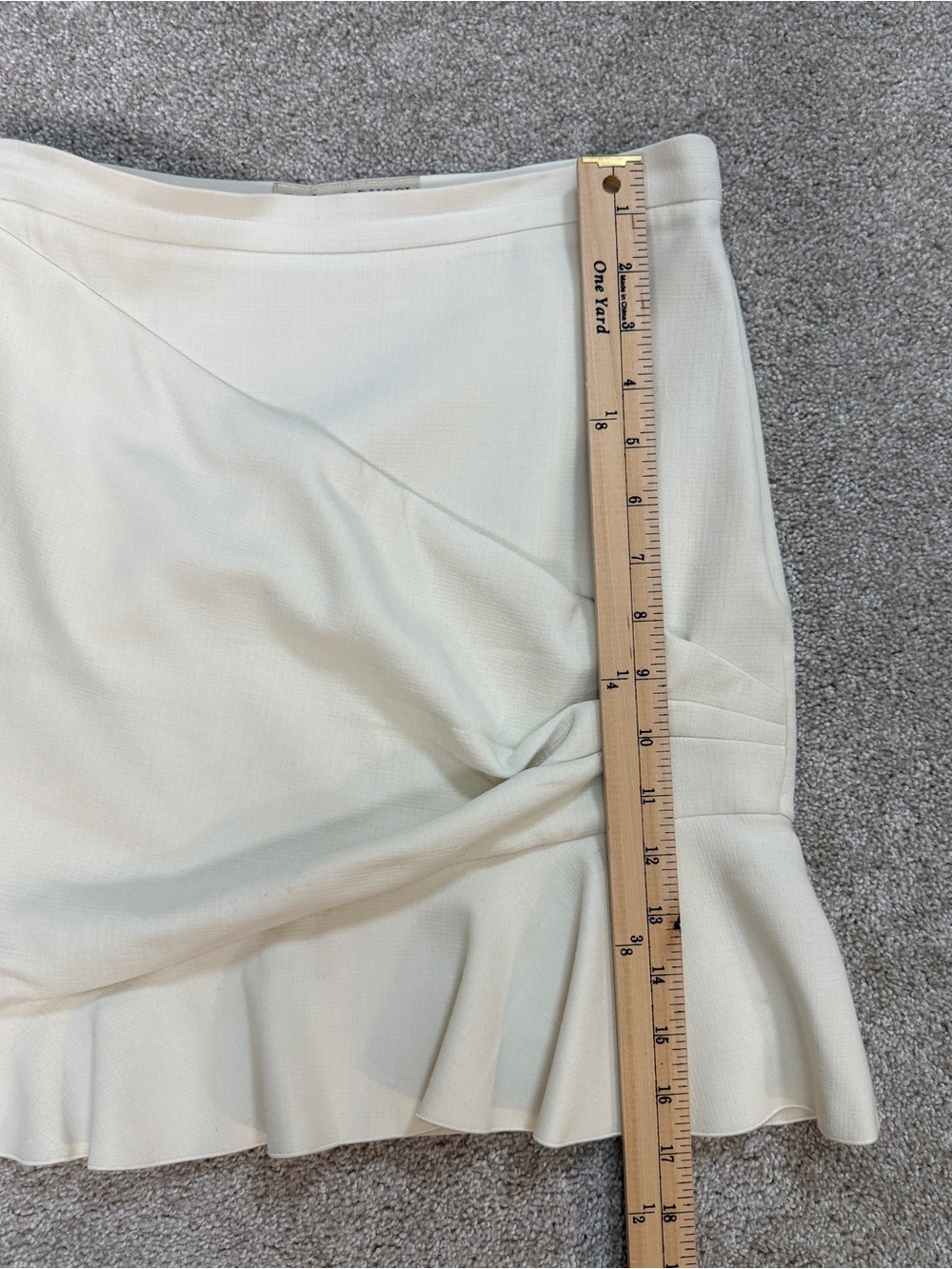 EMILIO PUCCI | Ivory Virgin Wool Draped Ruffle Mini Skirt | IT 40 / US 6 - Picture 7 of 16